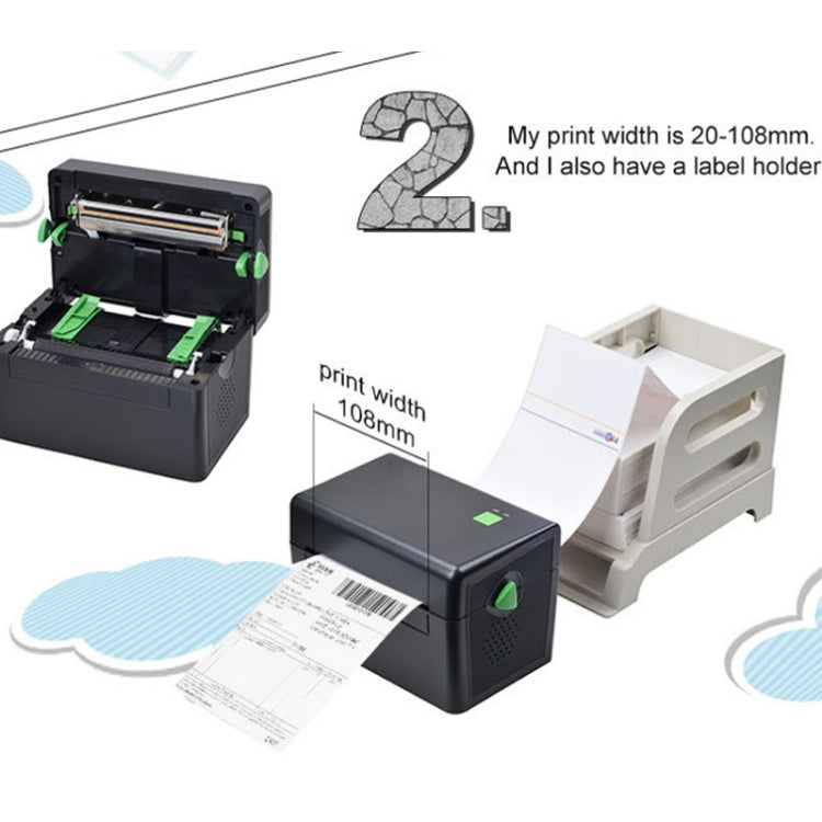 Xprinter XP-108B 4 Inch 108mm Label Printer Thermal Barcode Printer ,Model: USB - Consumer Electronics by Xprinter | Online Shopping UK | buy2fix