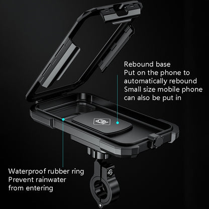 Kewig Bicycle Motorcycle Waterproof Box Mobile Phone Bracket Riding Touch Mobile Phone Fixed Seat(M18S-B1 Small Handlebar Installation) - Holder by Kewig | Online Shopping UK | buy2fix