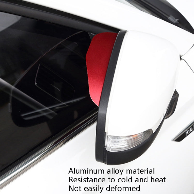 Car Rear View Mirror Rain Eyebrow Cover Catering Mirror Aluminum Alloy Rain Shield(Aluminum Alloy Red) - Convex Mirror & Accessories by buy2fix | Online Shopping UK | buy2fix