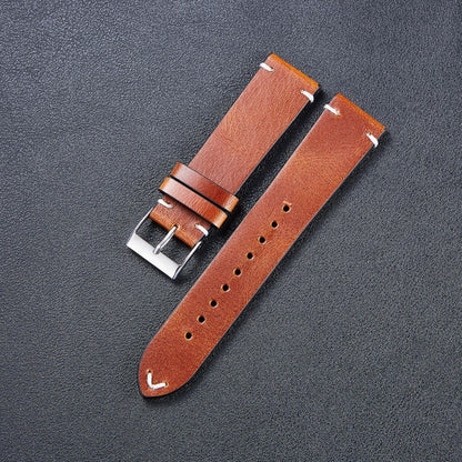 HB001 Color-Changing Retro Oil Wax Leather Universal Watch Band, Size: 22mm(Light Brown) - Smart Wear by buy2fix | Online Shopping UK | buy2fix