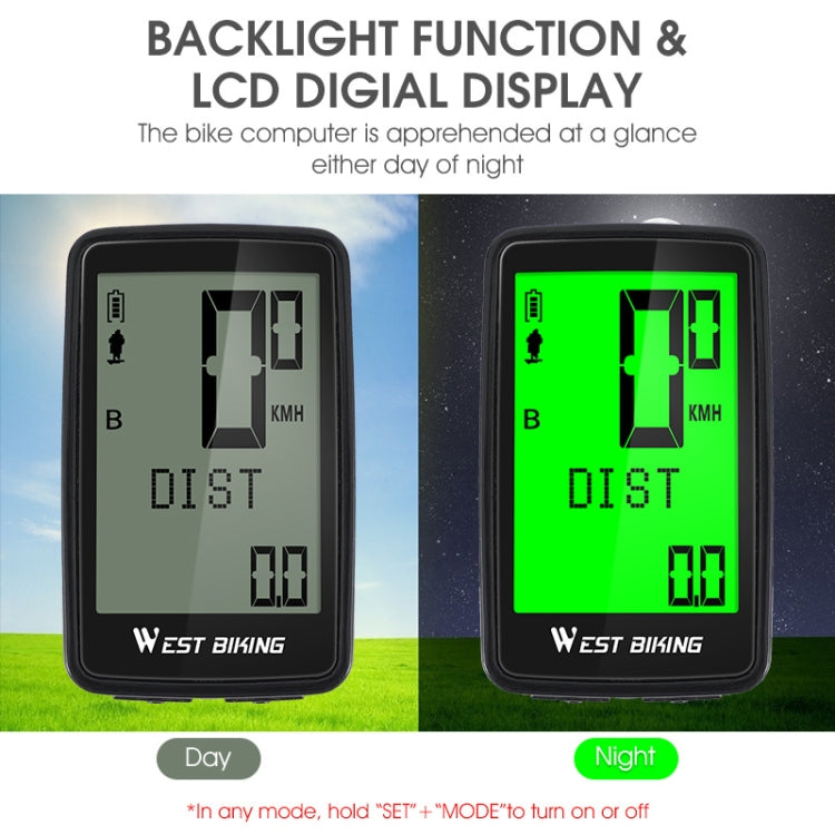 WEST BIKING Mountain Road Bike Five Language Code Table USB Riding Wireless Code Table Speedometer(Black) - Speedometers by WEST BIKING | Online Shopping UK | buy2fix