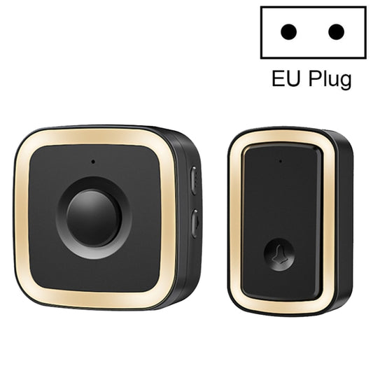 CACAZI A58 1 For 1 Smart Wireless Doorbell without Battery, Plug:EU Plug(Black Gold) - Security by CACAZI | Online Shopping UK | buy2fix