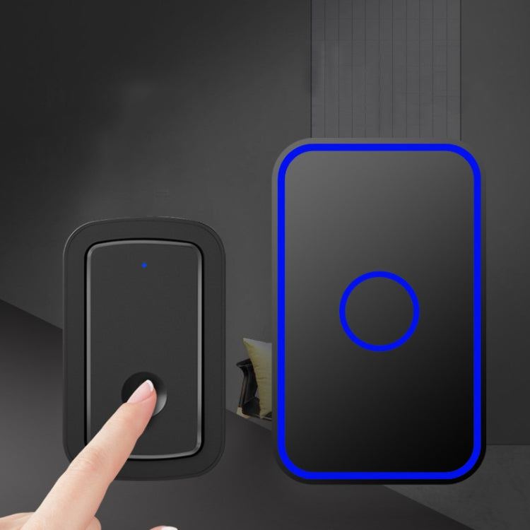 CACAZI  A19 1 For 3  Wireless Music Doorbell without Battery, EU Plug(Black) - Security by CACAZI | Online Shopping UK | buy2fix