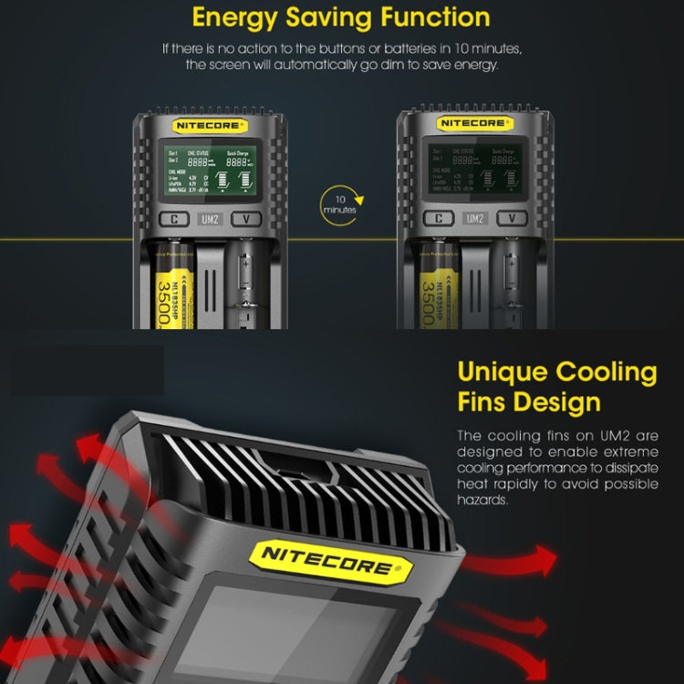 NITECORE Fast Lithium Battery Charger, US Plug, Model: UMS2 - Consumer Electronics by NITECORE | Online Shopping UK | buy2fix