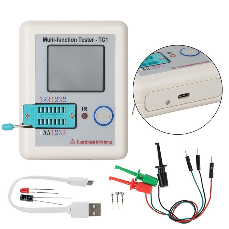 LCR-TC1 Full Colorful Screen Transistor Tester for Diode Triode Capacitor Resistor Test(LCR-TC1) - Consumer Electronics by buy2fix | Online Shopping UK | buy2fix