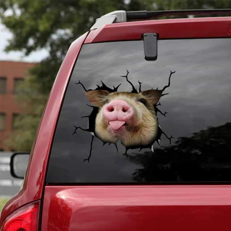 6 PCS Animal Wall Stickers Pig Hoisting Car Window Static Stickers(Pig 05) - In Car by buy2fix | Online Shopping UK | buy2fix