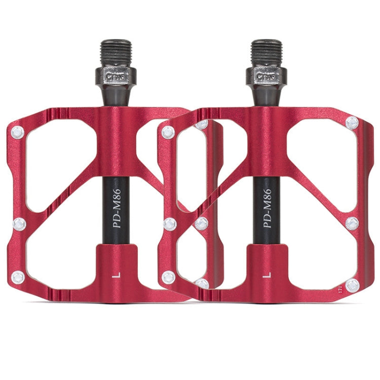 1 Pair PROMEND Mountain Bike Road Bike Bicycle Aluminum Pedals(PD-M86 Red) - Outdoor & Sports by PROMEND | Online Shopping UK | buy2fix