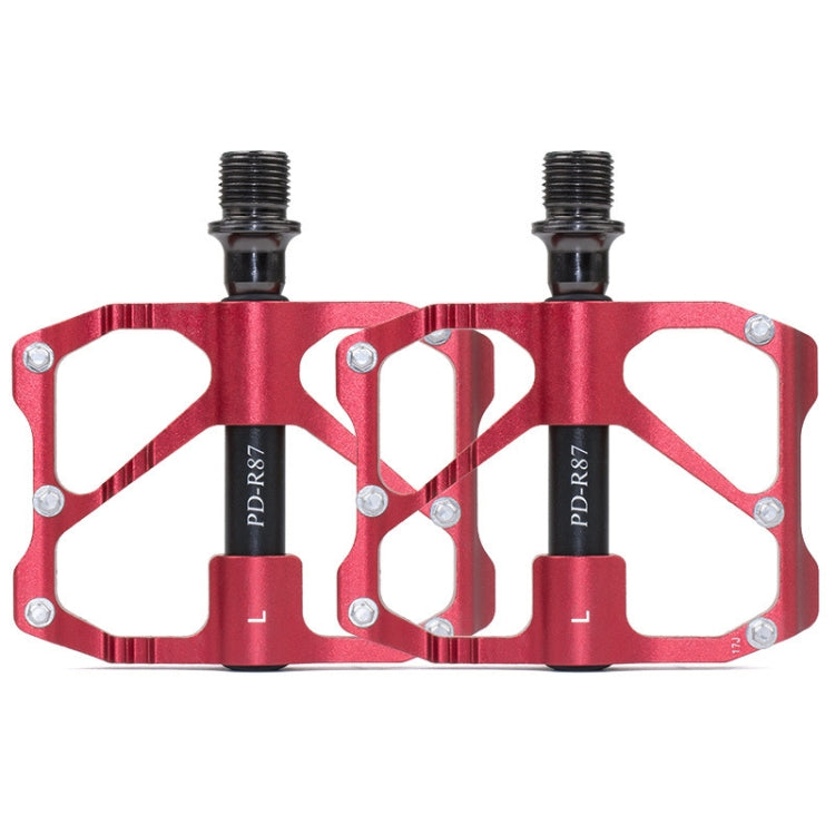 1 Pair PROMEND Mountain Bike Road Bike Bicycle Aluminum Pedals(PD-R87 Red) - Outdoor & Sports by PROMEND | Online Shopping UK | buy2fix