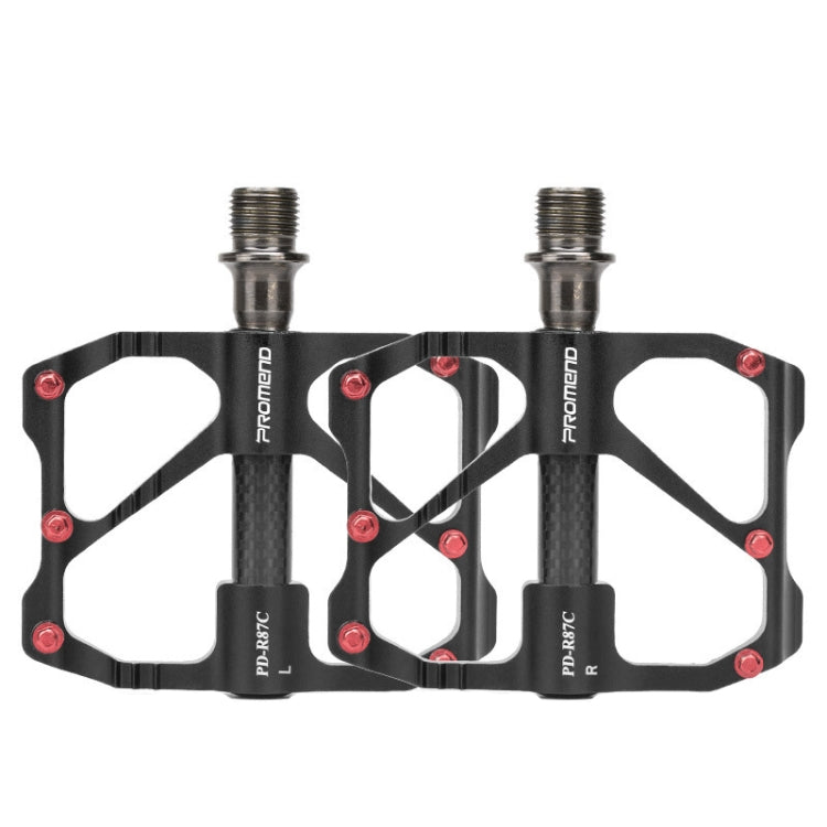 PD-R87C  1 Pair PROMEND Bicycle Road Bike Mountain Bike 3 Palin Carbon Fiber Bearing Pedal(Black) - Pedals by PROMEND | Online Shopping UK | buy2fix