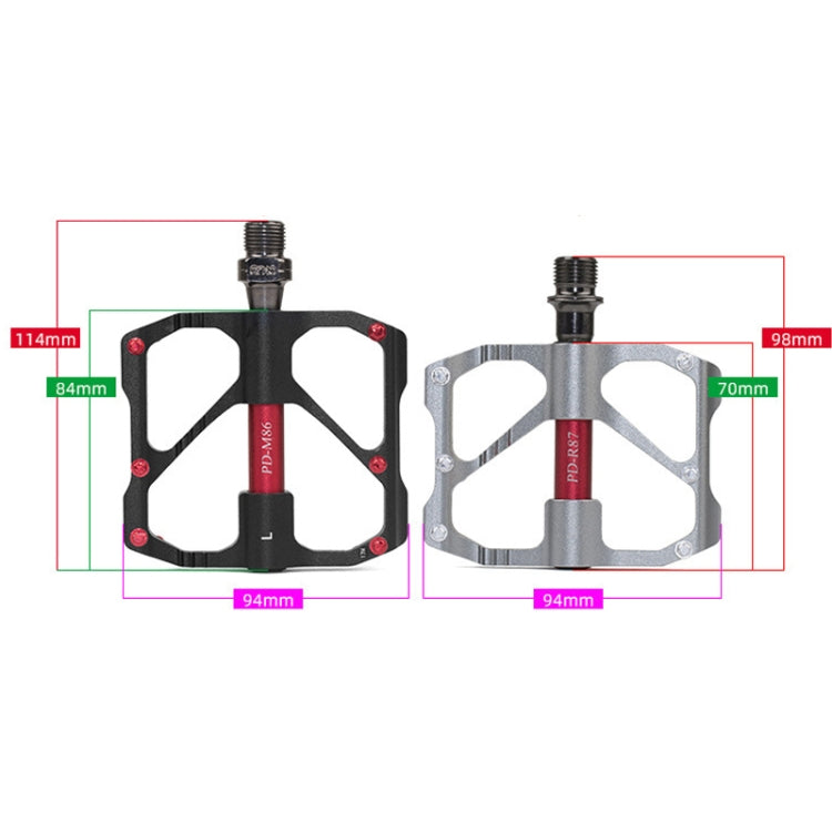 PD-R87C  1 Pair PROMEND Bicycle Road Bike Mountain Bike 3 Palin Carbon Fiber Bearing Pedal(Black) - Pedals by PROMEND | Online Shopping UK | buy2fix