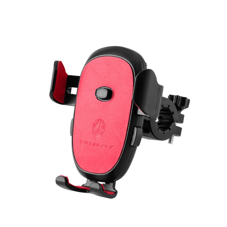 CYCLINGBOX BG-2930 Bicycle Mobile Phone Frame Plastic One-Click Lock Mobile Phone Bracket, Style: Handlebar Installation (Red） - Holders by CYCLINGBOX | Online Shopping UK | buy2fix