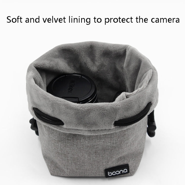 Benna Waterproof SLR Camera Lens Bag  Lens Protective Cover Pouch Bag, Color: Square Large(Gray) - Lens Bag by Benna | Online Shopping UK | buy2fix