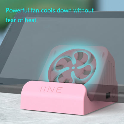 IINE Portable Video Conversion Base With Fan Cooling HDMI Video Converter For Nintendo Switch(Black-L388) - Holder by IINE | Online Shopping UK | buy2fix