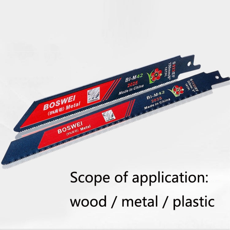 S1122EF BOSWEI Hardcore Reciprocating Saw Strip Fine Teeth Saber Saw Blade Metal Plastic Wood Bimetal Curve Saw Blade - Electric Saws & Accessories by BOSWEI | Online Shopping UK | buy2fix
