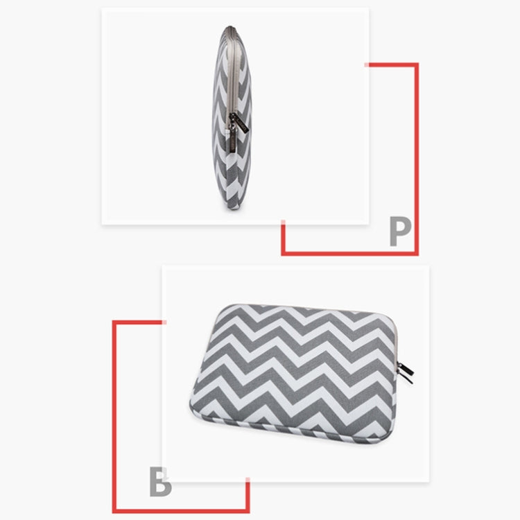 LiSEN LS-525 Wavy Pattern Notebook Liner Bag, Size: 14 inches(Gray) - 14.1 inch by LiSEN | Online Shopping UK | buy2fix