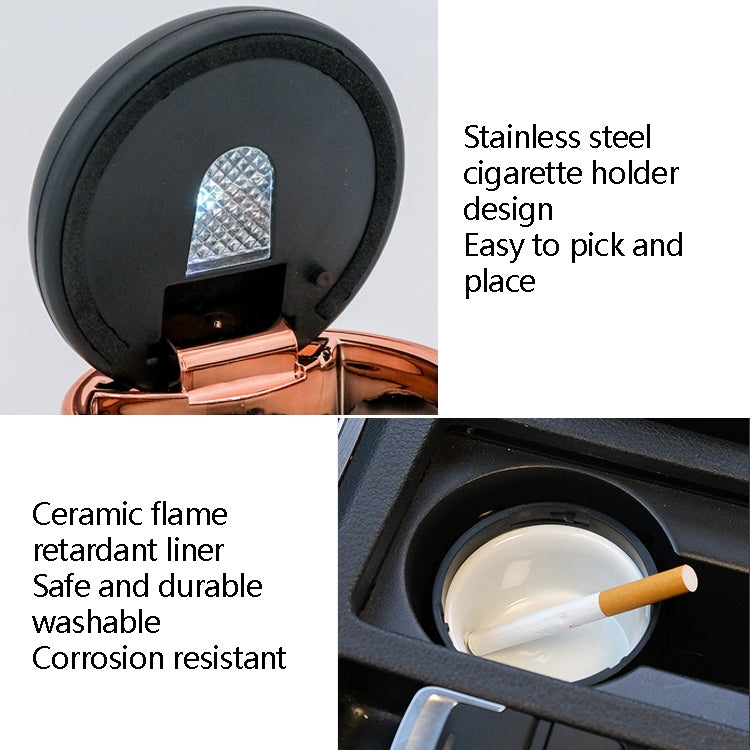 Car Ashtray Mini With Lamp And Cover Car Ashtray(N18B Silver) - In Car by buy2fix | Online Shopping UK | buy2fix