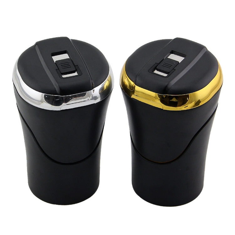 N09C Car Ashtray With Lamp And Cover Car Ashtray(Gold) - In Car by buy2fix | Online Shopping UK | buy2fix