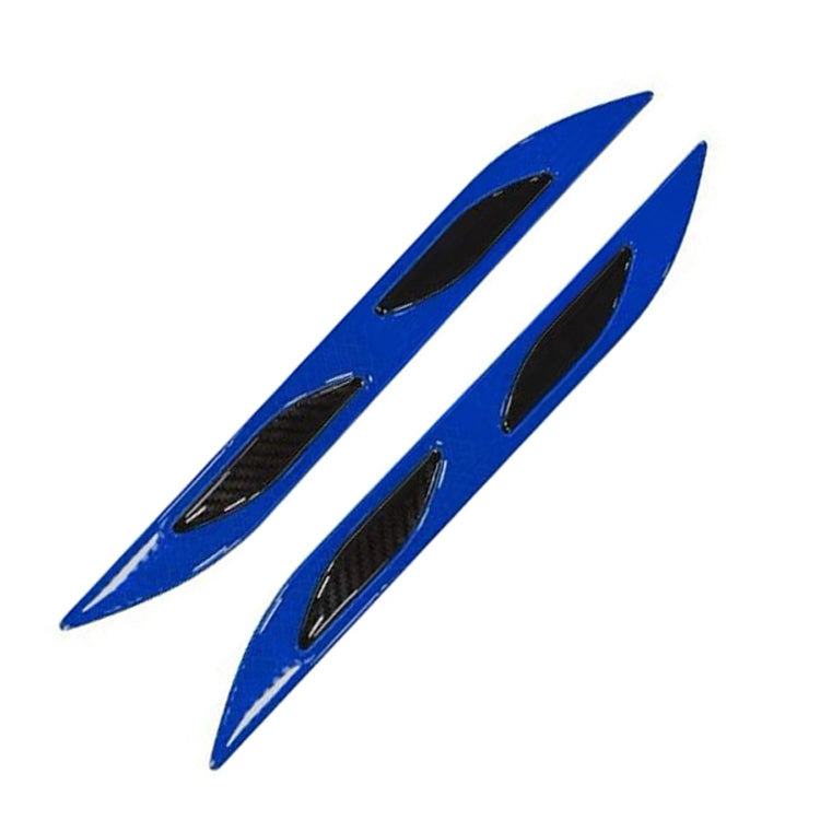 2 Sets Carbon Fiber Warning Sticker Car Anti-Collision Strip Leaf Plate Reflective Sticker Hood Light Eyebrow Anti-Collision Drops Sticker(4 PCS   (Bumper Blue)) - In Car by buy2fix | Online Shopping UK | buy2fix