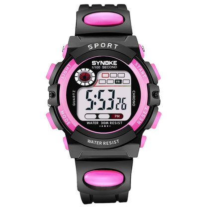 SYNOKE 99269 Children Sports Waterproof Digital Watch, Colour: Small (Pink) - Silicone Strap Watches by SYNOKE | Online Shopping UK | buy2fix
