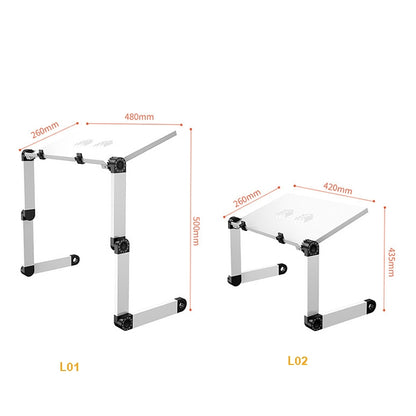 Oatsbasf Folding Computer Desk Laptop Stand Foldable Lifting Heightening Storage Portable Rack,Style: L01 Black - Laptop Stand by Oatsbasf | Online Shopping UK | buy2fix