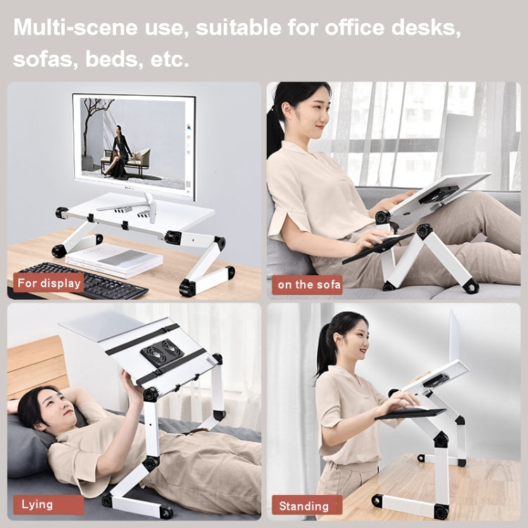 Oatsbasf Folding Computer Desk Laptop Stand Foldable Lifting Heightening Storage Portable Rack,Style: L01 Black - Laptop Stand by Oatsbasf | Online Shopping UK | buy2fix