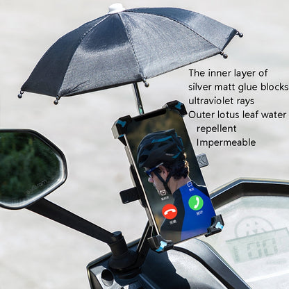 CYCLINGBOX Bicycle Mobile Phone Bracket With Parasol Rider Mobile Phone Frame, Style: Rearview Mirror Installation (Red) - Outdoor & Sports by CYCLINGBOX | Online Shopping UK | buy2fix