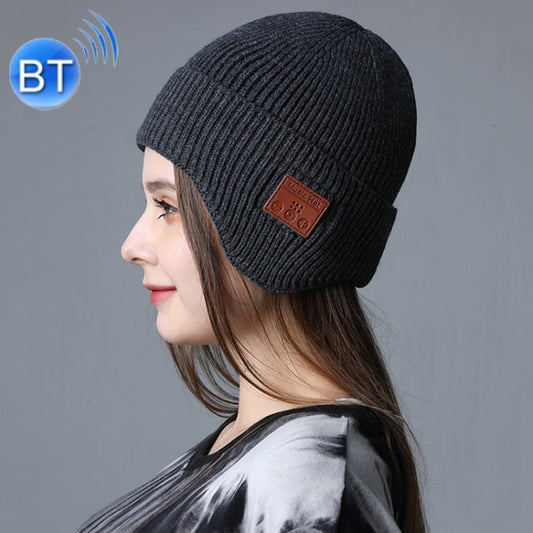 TR Ear-Covered Bluetooth Music Hat 5.0 Binaural Stereo Headphone Cap(Dark Gray) - Smart Wear by buy2fix | Online Shopping UK | buy2fix
