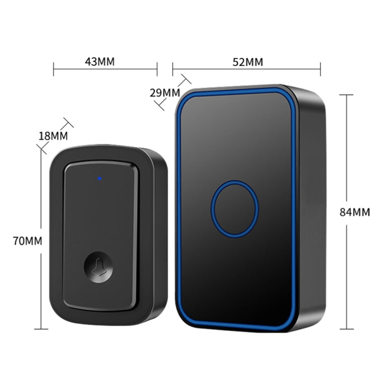 CACAZI A19 1 For 5 Wireless Music Doorbell without Battery, Plug:EU Plug(Black) - Security by CACAZI | Online Shopping UK | buy2fix