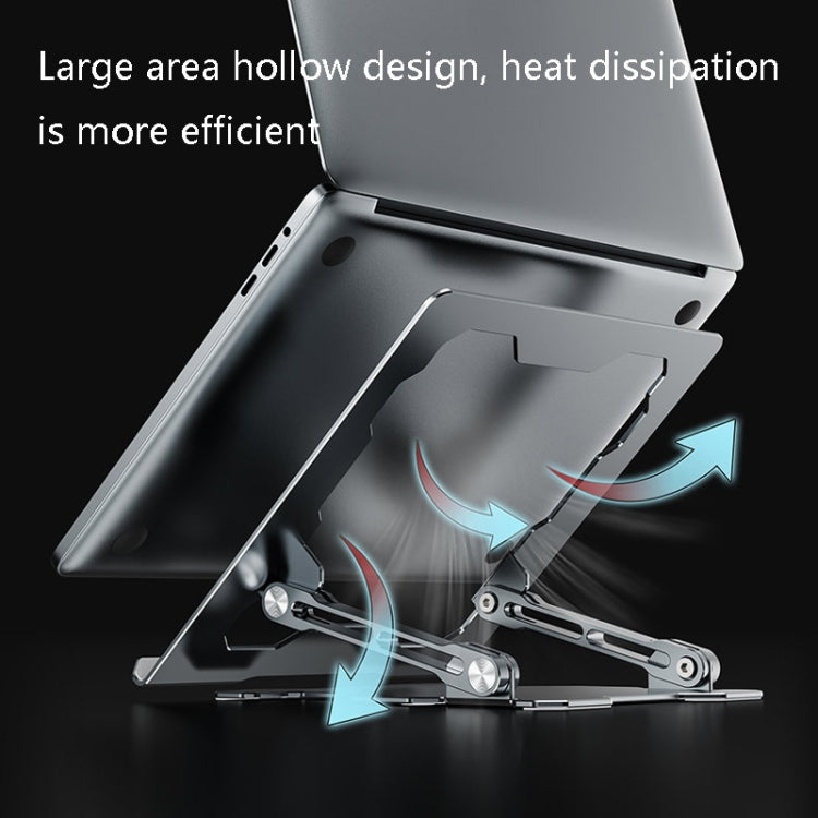 Integrated Foldable Laptop Stand Hollow Heat-Dissipating Flat Desktop Stand(Deep Space Gray) - Computer & Networking by buy2fix | Online Shopping UK | buy2fix