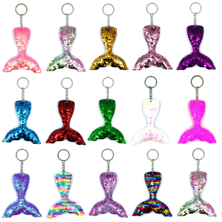 10 PCS Reflective Mermaid Keychain Sequins Mermaid Tail Accessories Car Luggage Pendant(Green 46) - In Car by buy2fix | Online Shopping UK | buy2fix