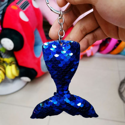 10 PCS Reflective Mermaid Keychain Sequins Mermaid Tail Accessories Car Luggage Pendant(Pink 59) - In Car by buy2fix | Online Shopping UK | buy2fix