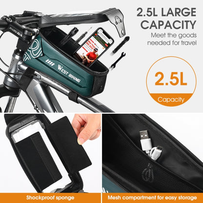 WEST BIKING 2.5L Bicycle Front Beam Mobile Phone Touch Screen Hard Shell Bag(Orange) - Bicycle Bags by WEST BIKING | Online Shopping UK | buy2fix