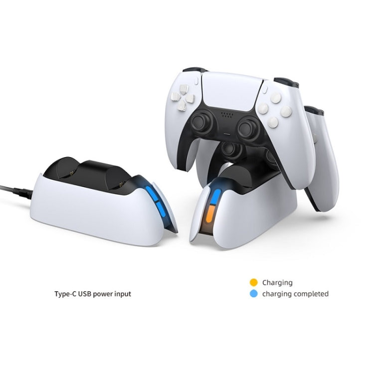 DOBE TP5-05103 Contact-Type Gamepad Charging Base With Indicator Light For PS5(White) - Toys & Hobbies by DOBE | Online Shopping UK | buy2fix