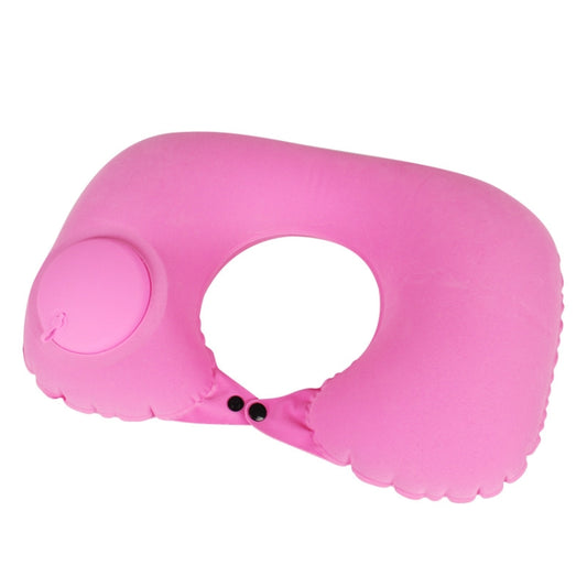 Travel Inflatable Press U-Shaped Neck Guard Pillow, Colour: Flocked U009-02（Rose Red） - Home & Garden by buy2fix | Online Shopping UK | buy2fix