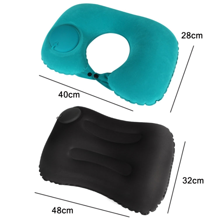 Travel Inflatable Press U-Shaped Neck Guard Pillow, Colour: Milk Silk U018-03（Peacock Green） - Cushions & Pillows by buy2fix | Online Shopping UK | buy2fix