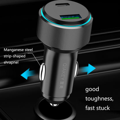 QIAKEY TM328 Dual Port Fast Charge Car Charger - In Car by QIAKEY | Online Shopping UK | buy2fix