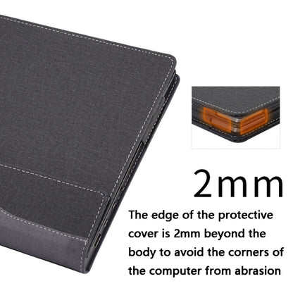 13.5 Inch Multifunctional PU Leather Laptop Sleeve For Microsoft Surface Laptop 1/2/3/4(Gentleman Gray) - Other by buy2fix | Online Shopping UK | buy2fix