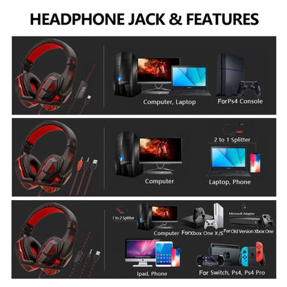 Soyto SY830 Computer Games Luminous Wired Headset, Color: For PC (Black Red) - Multimedia Headset by Soyto | Online Shopping UK | buy2fix