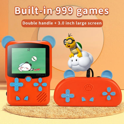 I50 999 in 1 Children Cat Ears Handheld Game Console, Style: Doubles (Orange) - Pocket Console by buy2fix | Online Shopping UK | buy2fix