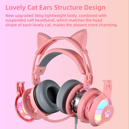 Soyto SY-G25 Cat Ear Glowing Gaming Computer Headset, Cable Length: 2m(Silver Black) - Multimedia Headset by Soyto | Online Shopping UK | buy2fix
