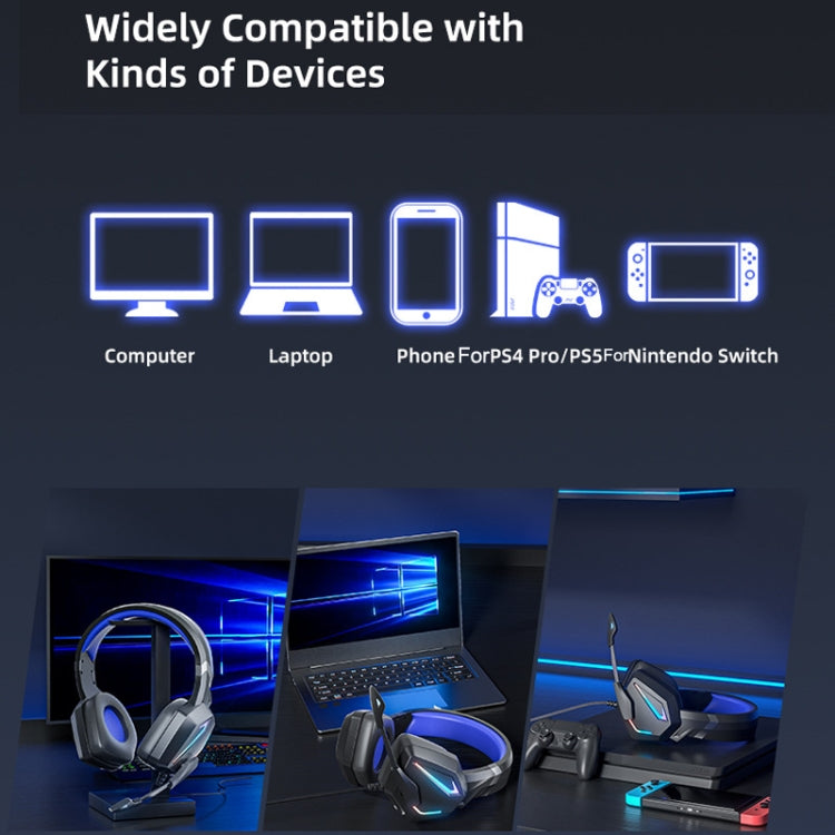 Soyto SY-G20 RGB Dual Streamer Gaming Computer Headset, Style: Lighting Version (Black Orange) - Multimedia Headset by Soyto | Online Shopping UK | buy2fix