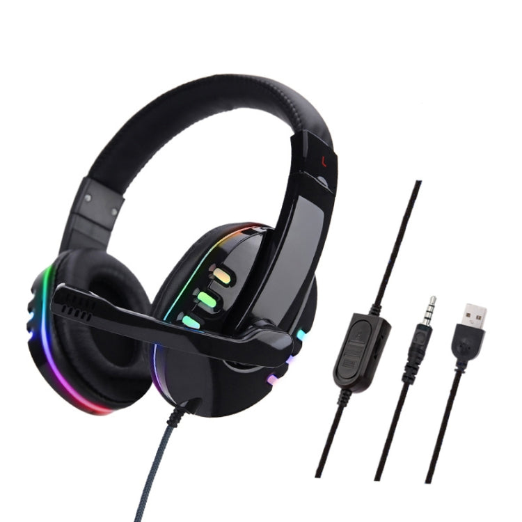 Soyto 733RGB Luminous Computer Headset For Xbox / PS4 / PS5(Black) - Multimedia Headset by Soyto | Online Shopping UK | buy2fix