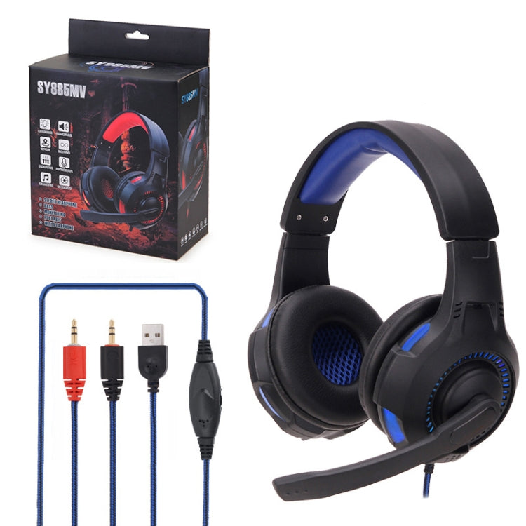 Soyto SY885MV Luminous Gaming Computer Headset For PS4 (Black Red) - Multimedia Headset by Soyto | Online Shopping UK | buy2fix