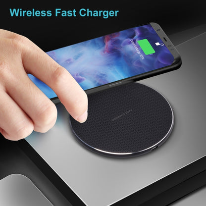 Q25 15W Plaid Pattern Desktop Metal Round Wireless Charger(White) - Apple Accessories by buy2fix | Online Shopping UK | buy2fix