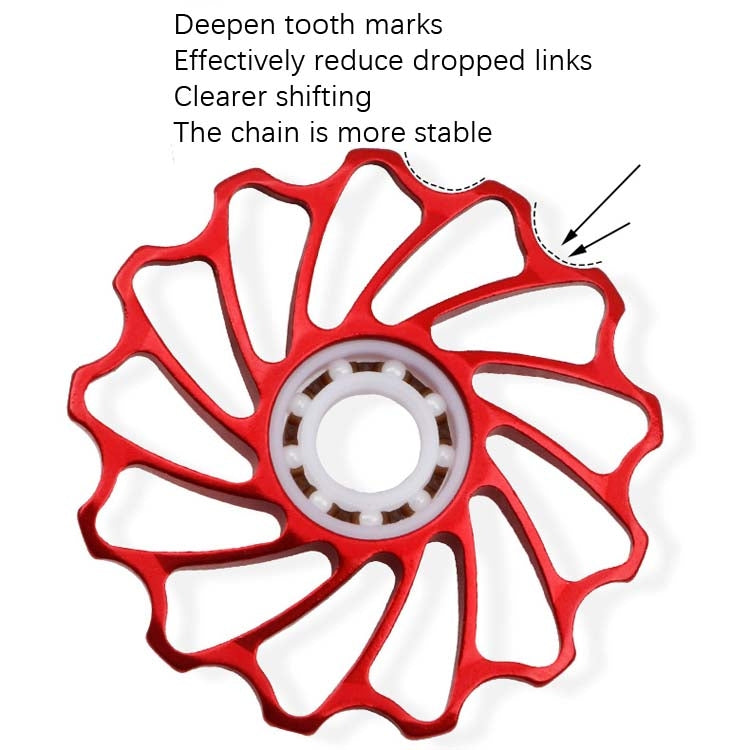 MEROCA Ceramic Bearing Mountain Bike Guide Wheel(11T Red) - Outdoor & Sports by MEROCA | Online Shopping UK | buy2fix