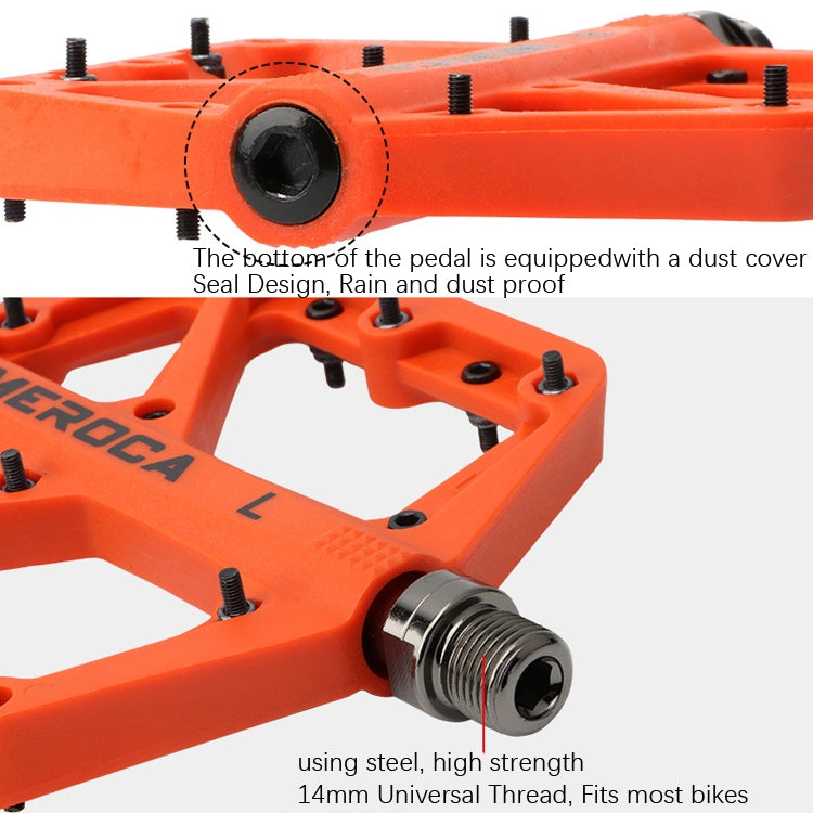 MEROCA Mountain Bike Nylon Pedal(Orange) - Outdoor & Sports by MEROCA | Online Shopping UK | buy2fix