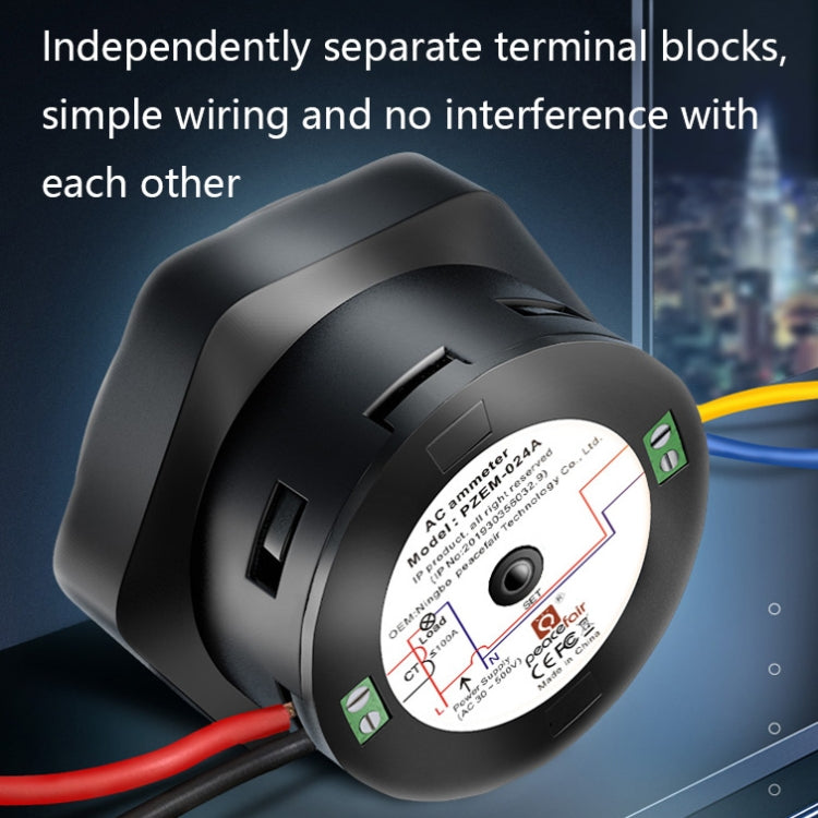 Peacefair PZEM-024A 100A Circular LCD AC Digital Ammeter, Specification: Closed CT - Consumer Electronics by Peacefair | Online Shopping UK | buy2fix