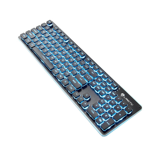 LANGTU L1 104 Keys USB Home Office Film Luminous Wired Keyboard, Cable Length:1.6m(Ice Blue Light Black) - Computer & Networking by LANGTU | Online Shopping UK | buy2fix