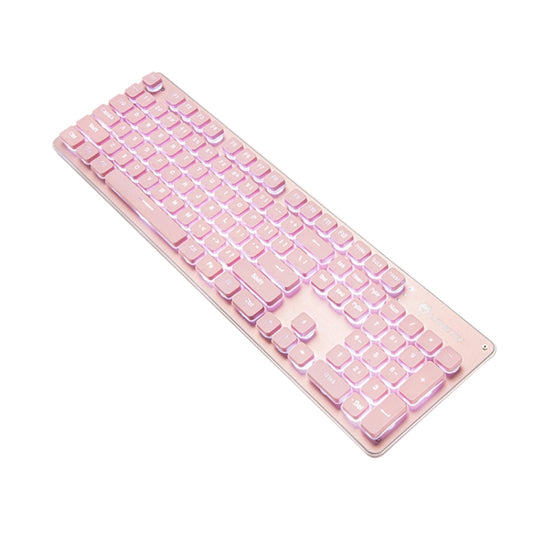 LANGTU L1 104 Keys USB Home Office Film Luminous Wired Keyboard, Cable Length:1.6m(White Light Pink) - Wired Keyboard by LANGTU | Online Shopping UK | buy2fix