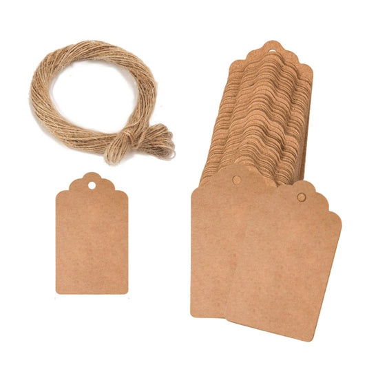 5 Bags 100PCS/Bag Kraft Paper Gift Tags Hang Tags(L-16) - Home & Garden by buy2fix | Online Shopping UK | buy2fix